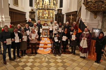 Die Geehrten beim Kolpinggedenktag am 11. Dezember in Wemding.