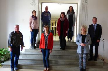 v. l. n.r.: Ludwig Schwarm, Claudia Bauch, Tanja Bachmeir, Regina Riedelsheimer, Landrat Stefan Rößle, Peter Stephan, Elfriede Fleege, Manuela Brugger