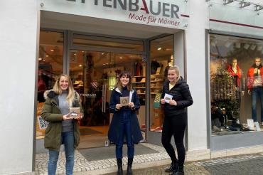 V.l.n.r. Konversionsmanagerin Barbara Wunder, Inhaberin Vanessa Stumpf und Ideengeberin Natalie Gruber bei der Vorstellung der neuen Pop-up-Idee.