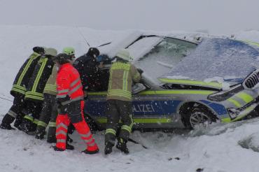 Verunfallter Streifenwagen 
