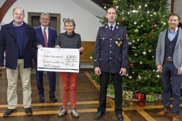 Thomas Heydecker (rechts), Dekan Armin Diener (links), Daniel Härtle (Zweiter von rechts), Erich Meyer (Zweiter von links) 