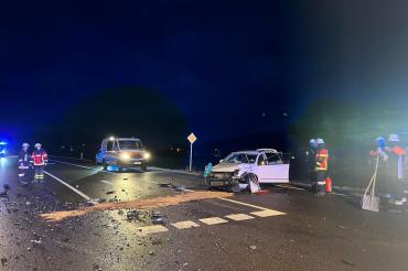 Verkehrsunfall auf der B 25 bei Hoppingen. 