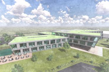 Das Bild zeigt das entstehende neue Geda-Verwaltungsgebäude