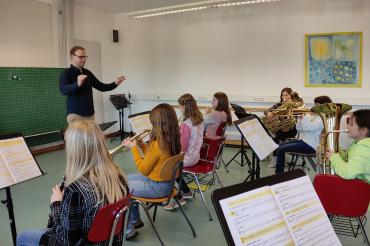 Das Bild zeigt die Bläserklasse St. Ursula