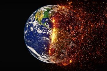 Verbrennende Erdkugel