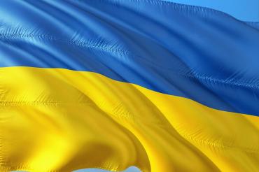 Die ukrainische Flagge  