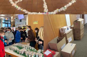 Bilder collage der Spendenaktion aus der Maria Stern Nördlingen.