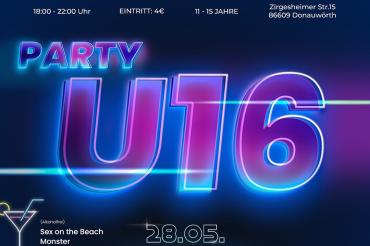 Zu sehen ist ein Flyer der U16 Party. 