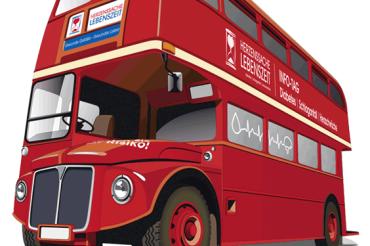 Das Bild zeigt den Infobus der Herzenssache Lebenszeit.