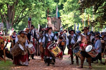 Das Bild zeigt die Landsknechttrommler.