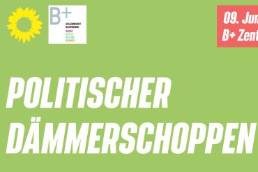 Das Bild zeigt das Plakat zum politischen Dämmershoppen.