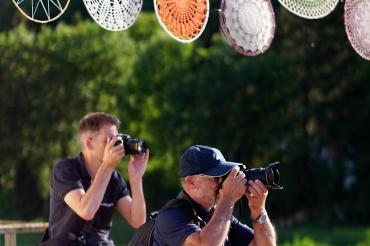 Fotgrafen auf der Brücke in Harburg