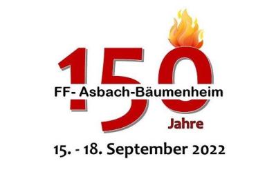 Das Bild zeigt das Plakat zur 150-Jahr-Feier der FFW Asbach-Bäumenheim.