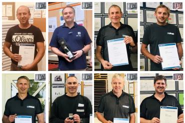 Das Bild zeigt die Jubilare von Jeld-Wen.