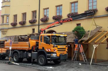 Aufbau für das Stadtmauerfest 2019