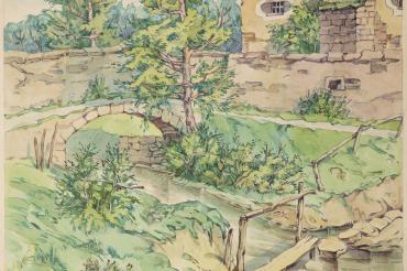 Das Bild zeigt ein Aquarell von Bruno Fischer.