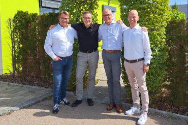 Führen Gespräche über mögliche Fusion von Rosenberger | data und Frankenraster: Hans-Joachim Meinert, Stephan Kraus, Andreas Boenke, Klaus-Peter Horstmann (v.l.n.r.). 