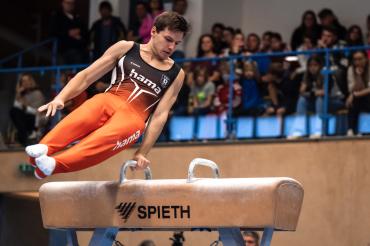 Manuel Neumeier konnte in diesem Jahr mit seiner Pferdübung schon einige Punkte erturnen.