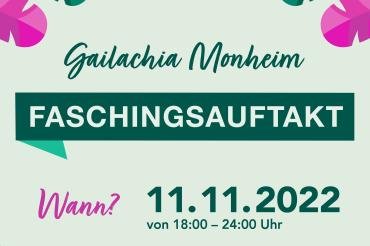 Flyer Faschingsauftakt der Galachia Monheim