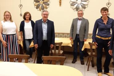 von links: der komplette Vorstand: Anita Dirtheuer, Veronika Skutta, Andrea Vogel, Werner Luther (1. Vorsitzender), Dr. Sigmund Böckh, Susanne Schaffer, Karl Schaffer.