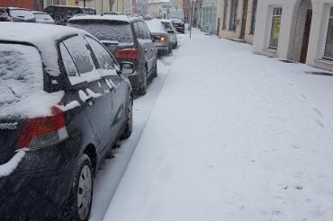 Schnee in Nördlingen.