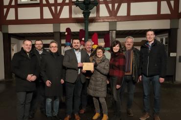 Das Bild zeigt die Vertreter der CSU/JU– Harburg zusammen mit Bürgermeister Christoph Schmidt und Stadtkämmerer Wolfgang Stegmüller. 