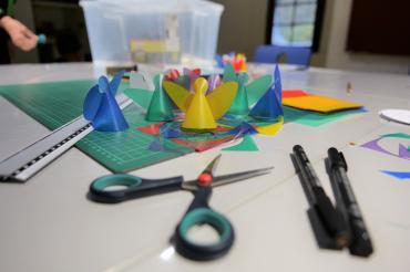 Eine selbstgebastelte Engel-Lichterkette.