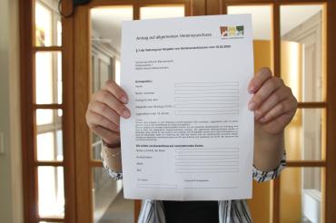 Das Bild zeiht einen Antrag auf allgemeinen Vereinszuschuss