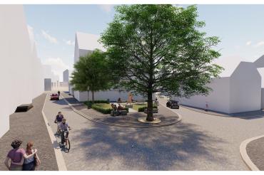 Im Bild ist der geplante Neugestaltete Gerd-Müller-Platz zu sehen.