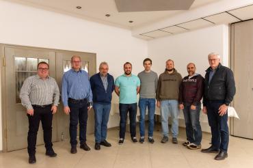 Geschäftsführer Christoph Schweyer, Obermeister Franz Motz, Stellvertretender Obermeister Günter Schnell, die weiteren Vorstandsmitglieder Michael Sieber, Stefan Taglieber, Dominik Rauter, Jürgen Grimmbacher (Rechnungsprüfer) und Günter Enßlin.