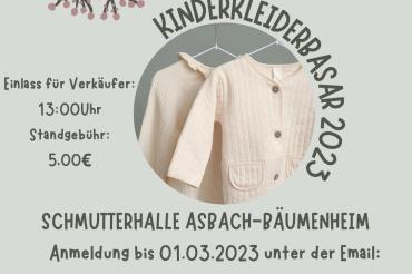 Flyer des Kinderkleiderbasar 2023