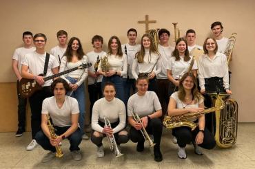 Die Gruppe der Bläser am THG.