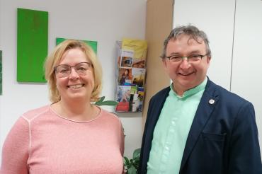 Bärbel Stahl und Bezirksrat Albert Riedelsheimer