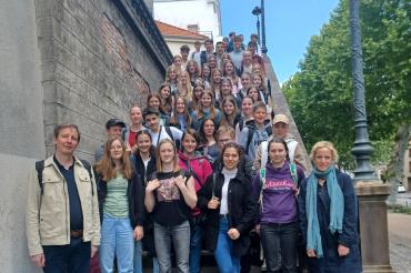 Etliche Schülerinnen und Schüler des THG Nördlingen waren im Rahmen des Austauschprogramms in Riom zu Gast