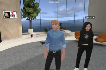 Virtuelle Zusammenarbeit in einer dreidimensionalen Umgebung.