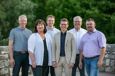 Der neu gewählte Vorstand der Kreis-PWG: v. l. n. r. Veit Meggle, Doris Rödter, Florian Mittler, David Wittner, Karl Rehm und Alexander Deffner 