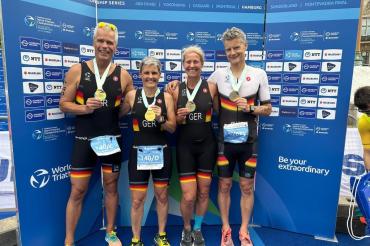 Oettinger Triathleten bei der Triathlon WM in Hamburg.