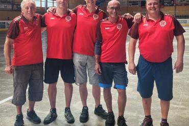 Franz Schneider, Markus Reiner, Frank van Baalen, Mannschaftsführer Alfred Zinsmeister und Peter Rühl