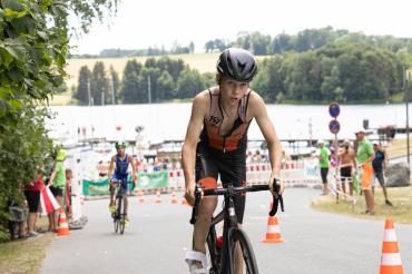 Joel Westphal nach dem aufsteigen aufs Rad