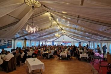 Das Bild zeigt die AfD Veranstaltung in Wemding