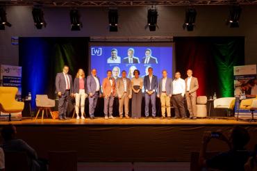 Michael Bosse (Freie Wähler), Eva Lettenbauer (Bündnis90/Die Grünen), Georg Wiedemann (SPD), Marco Kleebauer (Kreissprecher WJ), Florian Oßwald (WJ, Organisatonsteam Wahlarena), Theresa Ulbricht (WJ, Moderation), Marino Köstenbauer (WJ, Organisationsteam Wahlarena), Wolfgang Fackler (CSU), Tim Pascal Ludwig (FDP), Ulrich Singer (AFD).