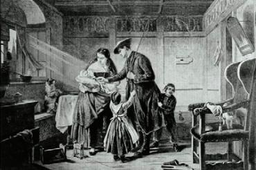 Das Bild zeigt das Rieser Landleben in der Biedermeierzeit