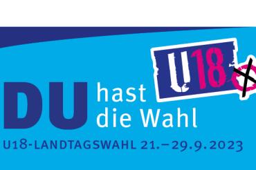 Das Bild zeigt einen Banner der U18-Landtagswahl