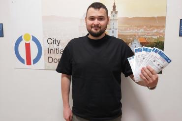 Vadym Rybkin nach der Ziehung der Gewinner.