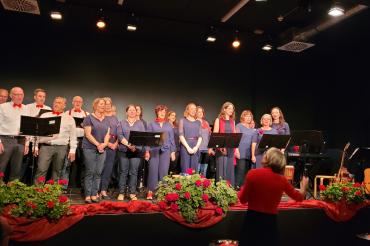 Viel Freude am Singen hatte der Blossenauer Chor "Fis Famos" beim Premierenkonzert.