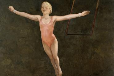 Gemälde: Fernando de la Jara, Flug, Öl auf Leinwand.