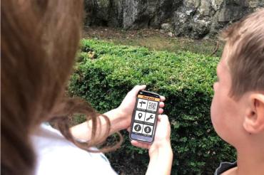 Das Bild zeigt die Actionbound-App.