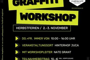 Das Bild zeigt einen Flyer vom Graffiti Workshop.