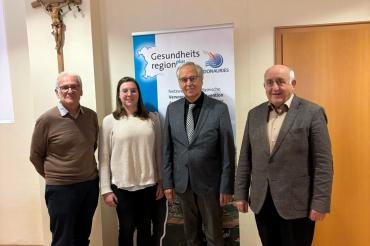 Die Organisatoren des Wemdinger Filmnachmittages (v.l.n.r.: Martin Ziegler, Julia Lux, Theo Knoll, Gottfried Hänsel)