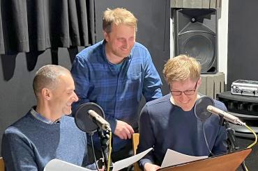 Nico Jilka, Jochen Österlein und Florian Hager im "Cold Water Production" Studio in Huisheim.
